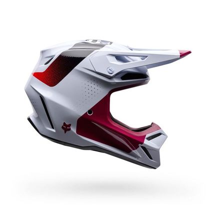 Casque cross Fox V3 TINE 2026 - Rouge / Blanc