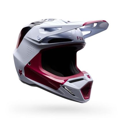 Casque cross Fox V3 TINE 2026 - Rouge / Blanc Ref : FX6544 