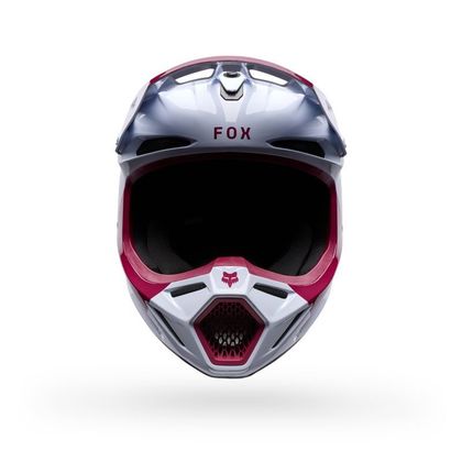Casque cross Fox V3 TINE 2026 - Rouge / Blanc