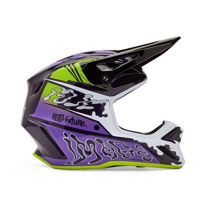 Fox V3 RS IMAGE PHANTOM LE 2025 Cross-Helm - Lila / Gelb