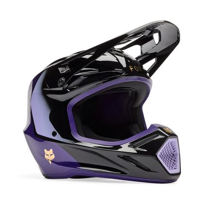 Fox V3 DRIP 2025 Cross-Helm - Schwarz / Lila