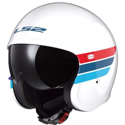 Casque jet LS2 OF599 - SPITFIRE II - RETRO - Blanc / Bleu
