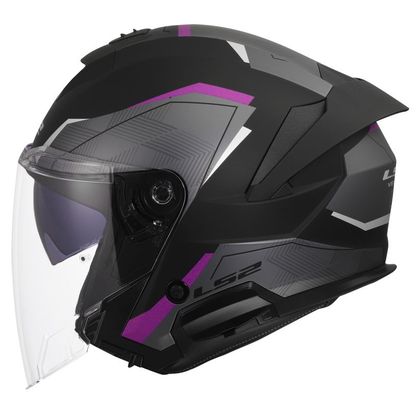 Casque jet LS2 OF618 VERSO II AIR - Noir / Violet