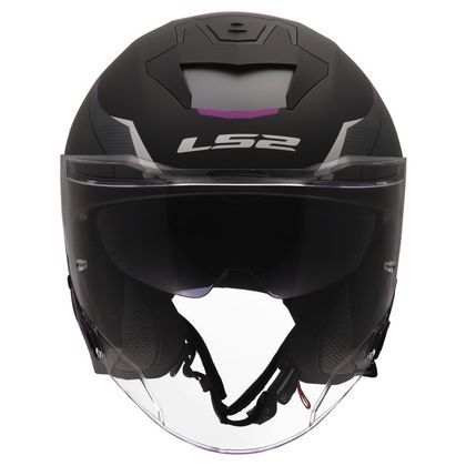 Casque jet LS2 OF618 VERSO II AIR - Noir / Violet