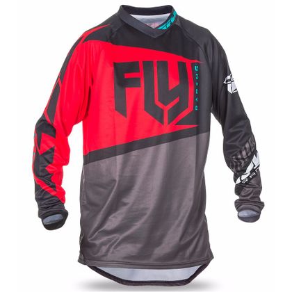 Maillot cross Fly F16 YOUTH - NOIR GRIS ROUGE -  Ref : FL0192 