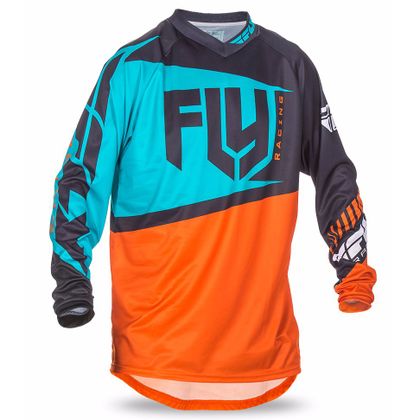 Camiseta de motocross Fly F16 YOUTH - NARANJA AZUL -  Ref : FL0191 