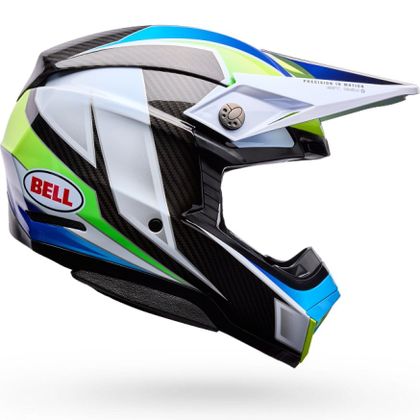 Casque cross Bell MOTO-10 SPHERICAL GRID 2026 - Blanc / Bleu