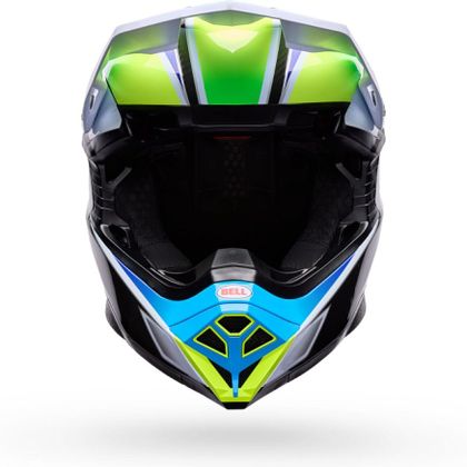 Casque cross Bell MOTO-10 SPHERICAL GRID 2026 - Blanc / Bleu