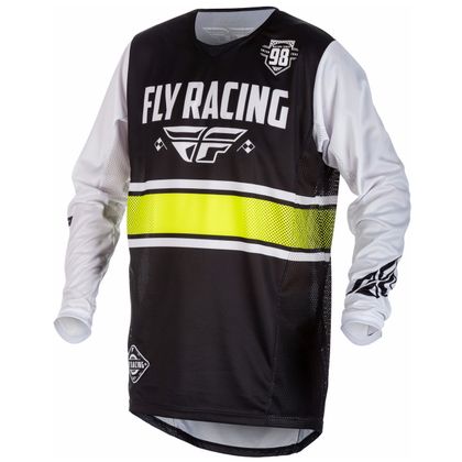 Camiseta de motocross Fly KINETIC YOUTH ERA - NEGRO BLANCO - 2018
