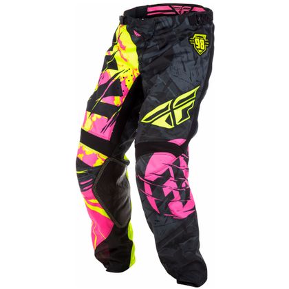Pantalon cross Fly KINETIC YOUTH OUTLAW - ROSE JAUNE FLUO - 