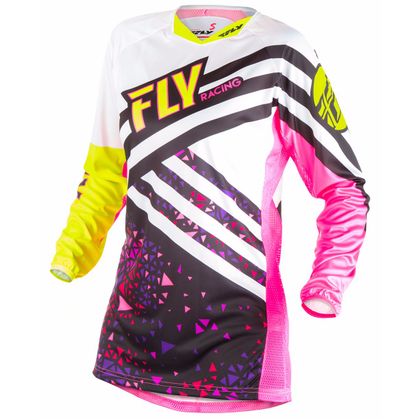 Maillot cross Fly KINETIC WOMEN - ROSE JAUNE FLUO -  2018