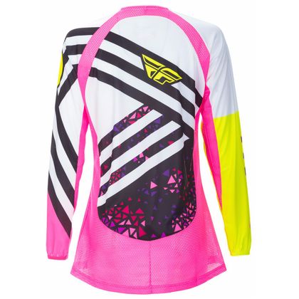 Maillot cross Fly KINETIC WOMEN - ROSE JAUNE FLUO -  2018