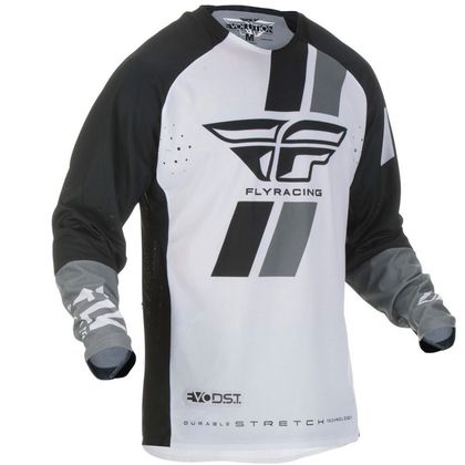 Camiseta de motocross Fly EVOLUTION DST - BLACK WHITE 2019 Ref : FL0476 