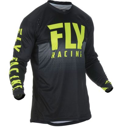 Camiseta de motocross Fly LITE HYDROGEN - BLACK HI VIS 2019 Ref : FL0488 