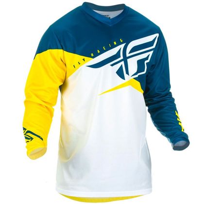 Camiseta de motocross Fly F-16 - YELLOW WHITE NAVY 2019 Ref : FL0572 