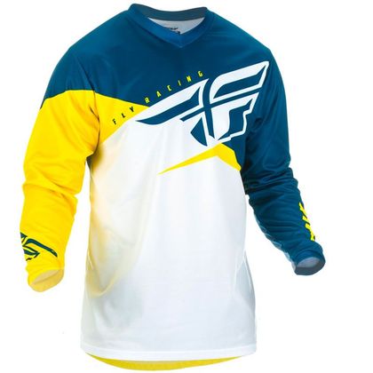 Camiseta de motocross Fly F-16 - KID YELLOW WHITE NAVY Ref : FL0581 