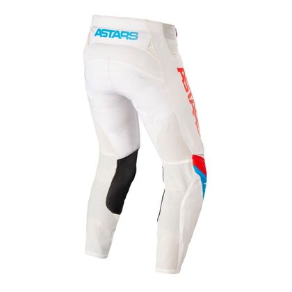 Pantalón de motocross Alpinestars TECHSTAR QUADRO - OFF WHITE BLUE NEON BRIGHT RED 2022 - Blanco / Azul