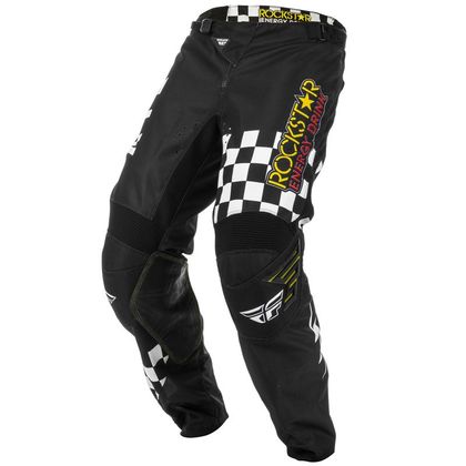 Pantalón de motocross Fly KINETIC K120 ROCKSTAR BLACK WHITE YELLOW NIÑO Ref : FL0732 