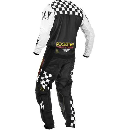 Pantalón de motocross Fly KINETIC K120 ROCKSTAR BLACK WHITE YELLOW 2020