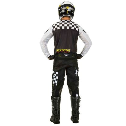 Camiseta de motocross Fly KINETIC K120 ROCKSTAR BLACK WHITE YELLOW NIÑO 2020