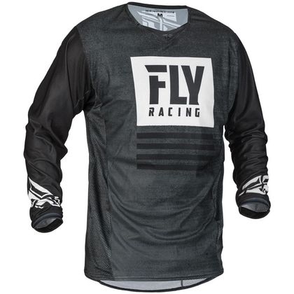 Camiseta de motocross Fly KINETIC MESH NOIZ BLACK WHITE 2020 Ref : FL0696 