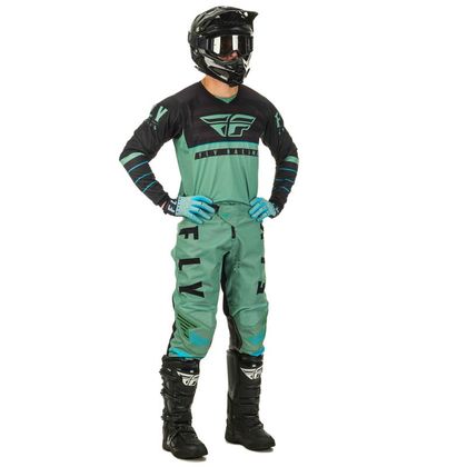 Camiseta de motocross Fly KINETIC K120 SAGE GREEN BLACK ENFANT