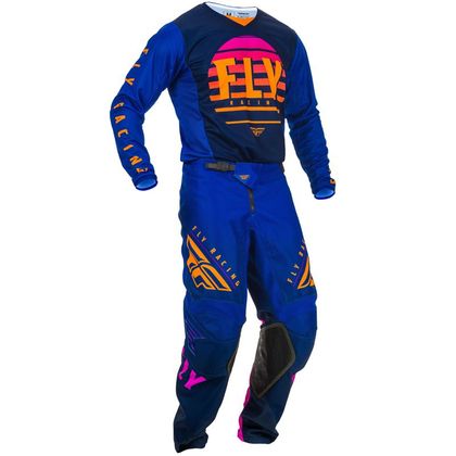 Pantalón de motocross Fly KINETIC K220 MIDNIGHT BLUE ORANGE NIÑO