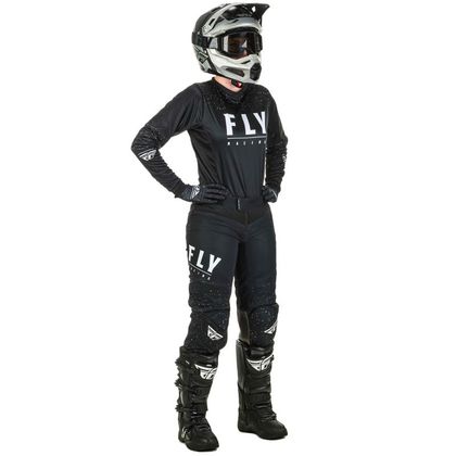 Camiseta de motocross Fly LITE BLACK WHITE MUJER 2020