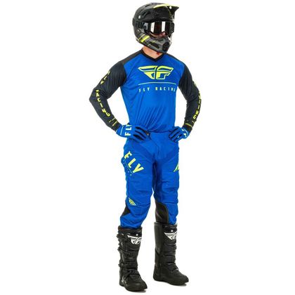 Camiseta de motocross Fly LITE HYDROGEN BLUE BLACK HI-VIS 2020
