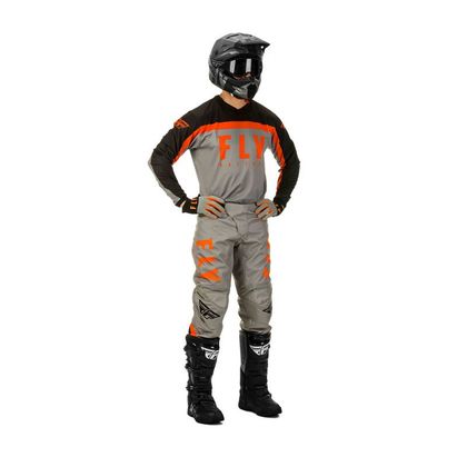 Camiseta de motocross Fly F-16 RIDING GREY BLACK ORANGE ENFANT 2020