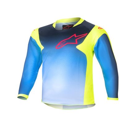 Camiseta de motocross Alpinestars KIDS RACER - GRAPHIC 1 - Amarillo / Azul Ref : AP3203 