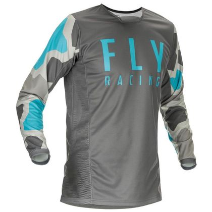 Camiseta de motocross Fly KINETIC K221 - GREY BLUE 2021 Ref : FL1025 