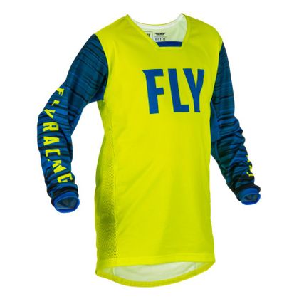 Camiseta de motocross Fly KINETIC WAVE AMARILLO FLUOR/AZUL NI?O/A Ref : FL1306 