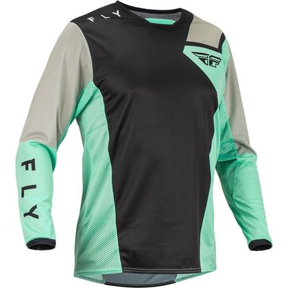 Camiseta de motocross Fly KINETIC JET 2023 - Negro / Verde Ref : FL1473 