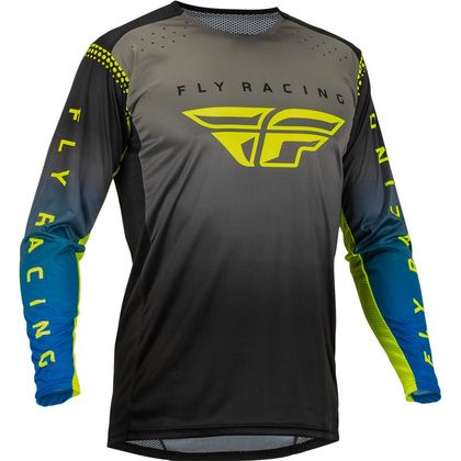 Camiseta de motocross Fly LITE 2023 - Gris / Azul Ref : FL1482 