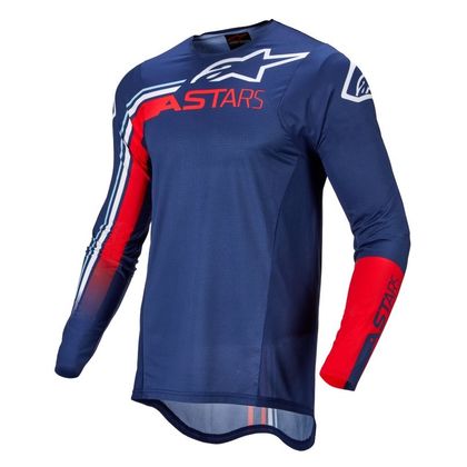 Camiseta de motocross Alpinestars SUPERTECH BLAZE - DARK BLUE BRIGHT RED WHITE 2022 Ref : AP12423 