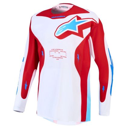 Maillot cross Alpinestars RACER - HUNT 2027 - Blanc / Rouge Ref : AP4500 