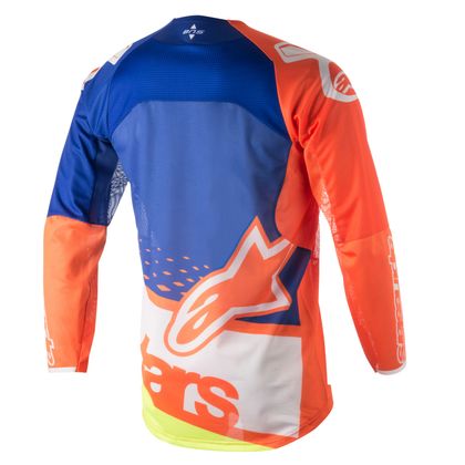 Camiseta de motocross Alpinestars TECHSTAR FACTORY ORANGE FLUO BLUE WHITE YELLOW FLUO  2018