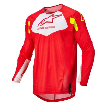 Camiseta de motocross Alpinestars TECHSTAR FACTORY - RED FLUO WHITE YELLOW FLUO 2022 Ref : AP12431 