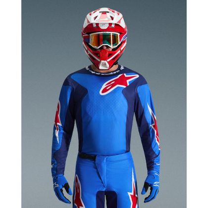 Maillot cross Alpinestars FLUID - GRID 2025 - Bleu / Rouge