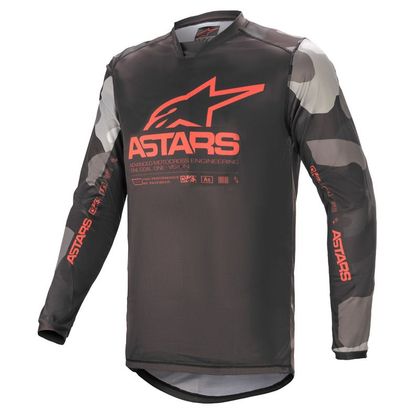 Camiseta de motocross Alpinestars RACER - TACTICAL - GRAY CAMO RED FLUO 2021 Ref : AP12115 