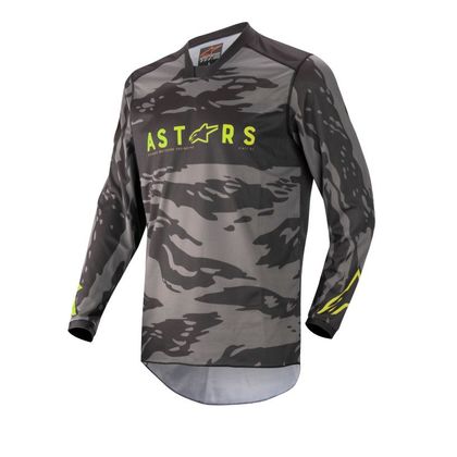 Camiseta de motocross Alpinestars RACER TACTICAL - BLACK GRAY CAMO YELLOW FLUO 2022 Ref : AP12445 