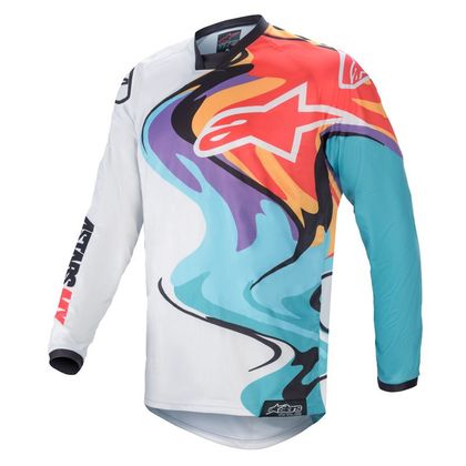 Camiseta de motocross Alpinestars RACER - FLAGSHIP - OFF WHITE MULTICOLOR 2021 Ref : AP12103 