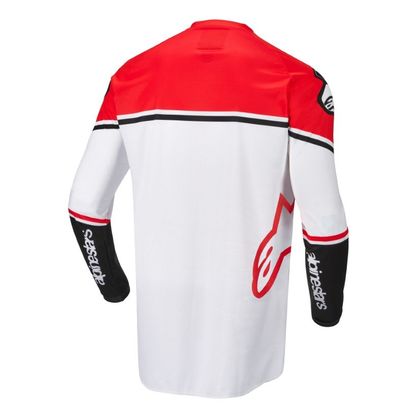 Camiseta de motocross Alpinestars RACER FLAGSHIP - WHITE RED FLUO BLACK 2022
