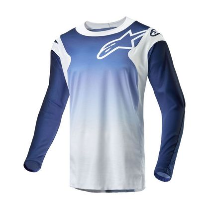 Camiseta de motocross Alpinestars RACER HOEN 2023 - Blanco / Azul Ref : AP12777 