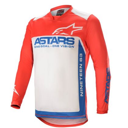 Maillot cross Alpinestars RACER - SUPERMATIC - BRIGHT RED BLUE OFF WHITE 2021 Ref : AP12097 