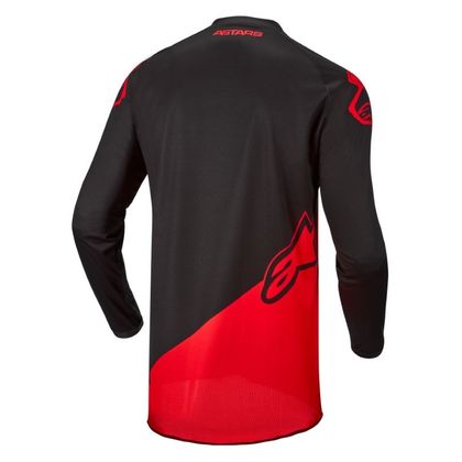 Camiseta de motocross Alpinestars RACER SUPERMATIC - BLACK BRIGHT RED 2023