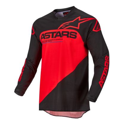 Camiseta de motocross Alpinestars RACER SUPERMATIC - BLACK BRIGHT RED 2023 Ref : AP12457 