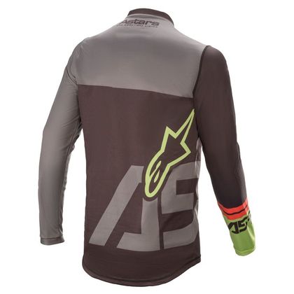 Camiseta de motocross Alpinestars RACER - COMPASS - BLACK DARK GRAY GREEN FLUO 2021