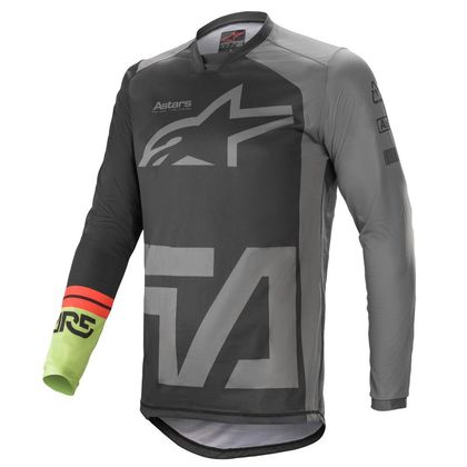 Camiseta de motocross Alpinestars RACER - COMPASS - BLACK DARK GRAY GREEN FLUO 2021 Ref : AP12105 